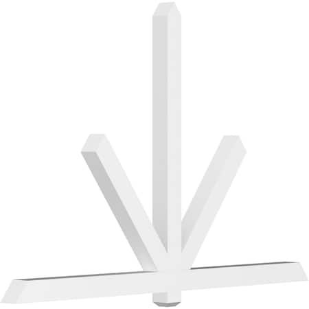 Ekena Millwork Kennewick Architectural Grade PVC Gable Bracket, 84"W x 56"H x 4"D x 4"F, 16/12 Pitch GBP084X56X0404KEN00